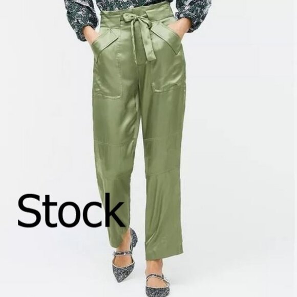 Red Satin J. Crew Pants, sz 4 - Picture 3 of 12